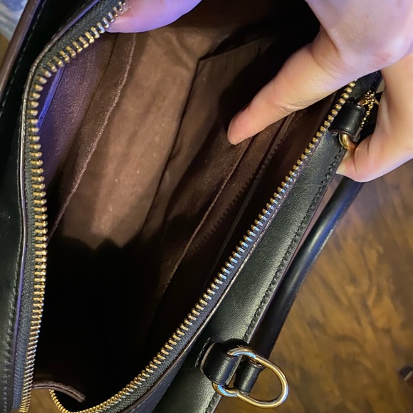 Top Shelf - Coach Dark Brown Tote w/Floral Design inc, Lock & Key - Picture 3 of 9